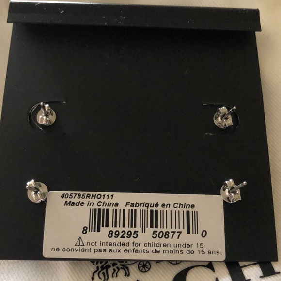 NWT Coach Brand logo C stud earrings -2 pairs pouch authentication card included - Picture 4 of 12